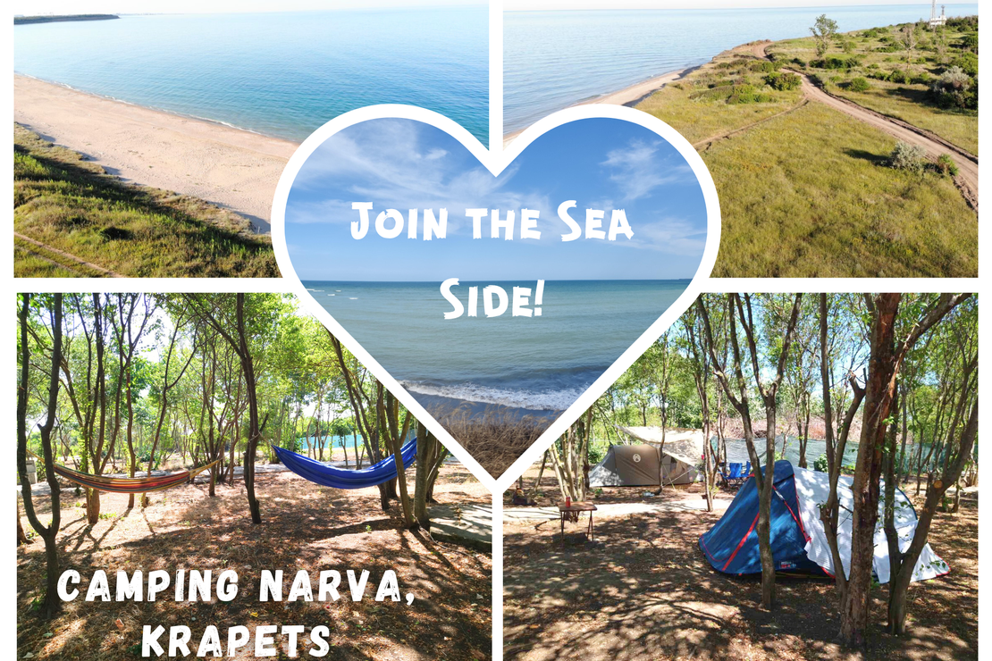 How far from the beach is Camping Narva?