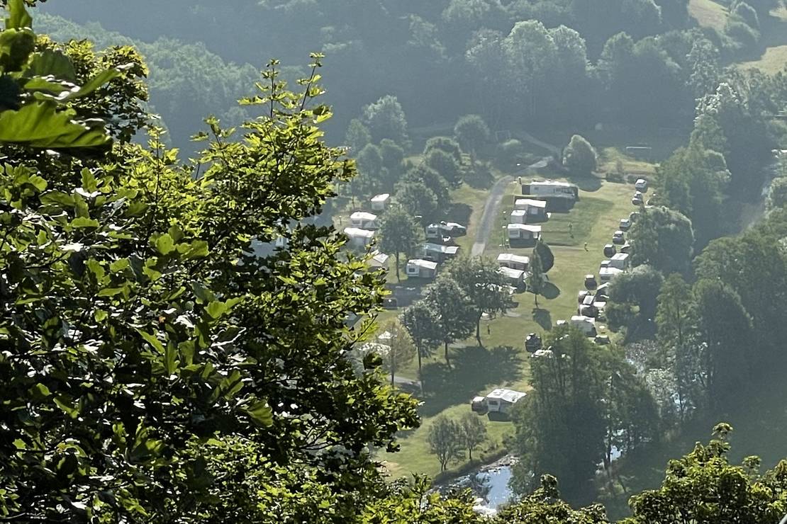 How far from the river is Camping Tintesmühle?