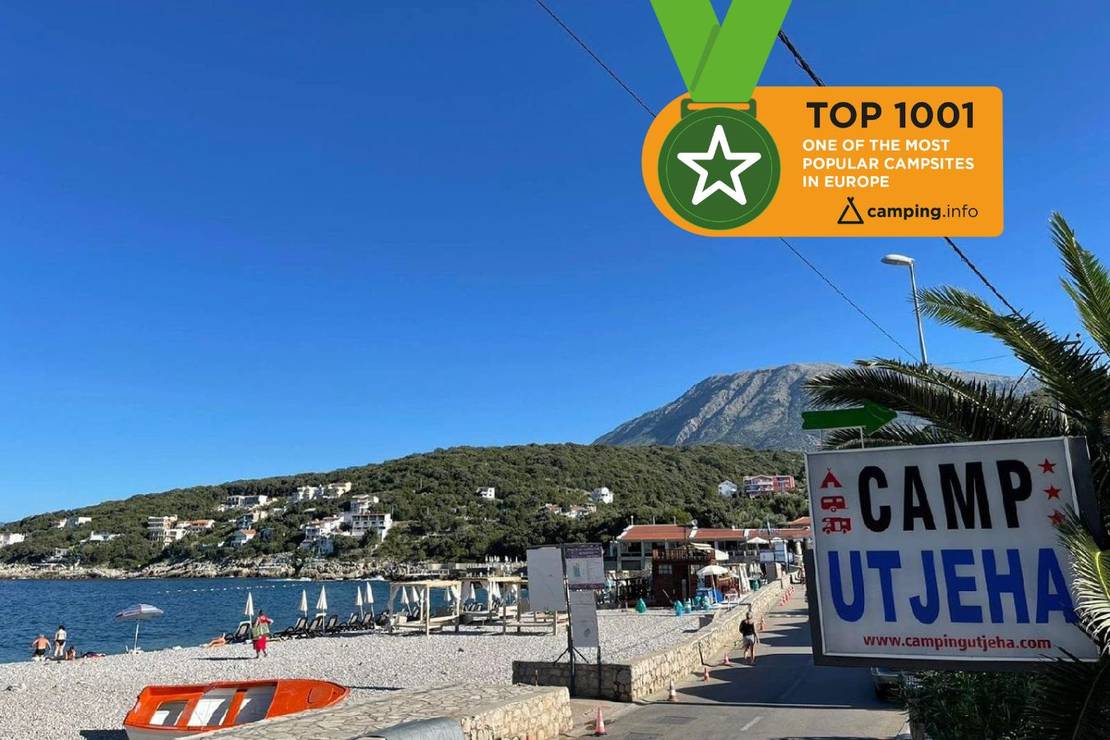 How far from the sea is Camping Utjeha?