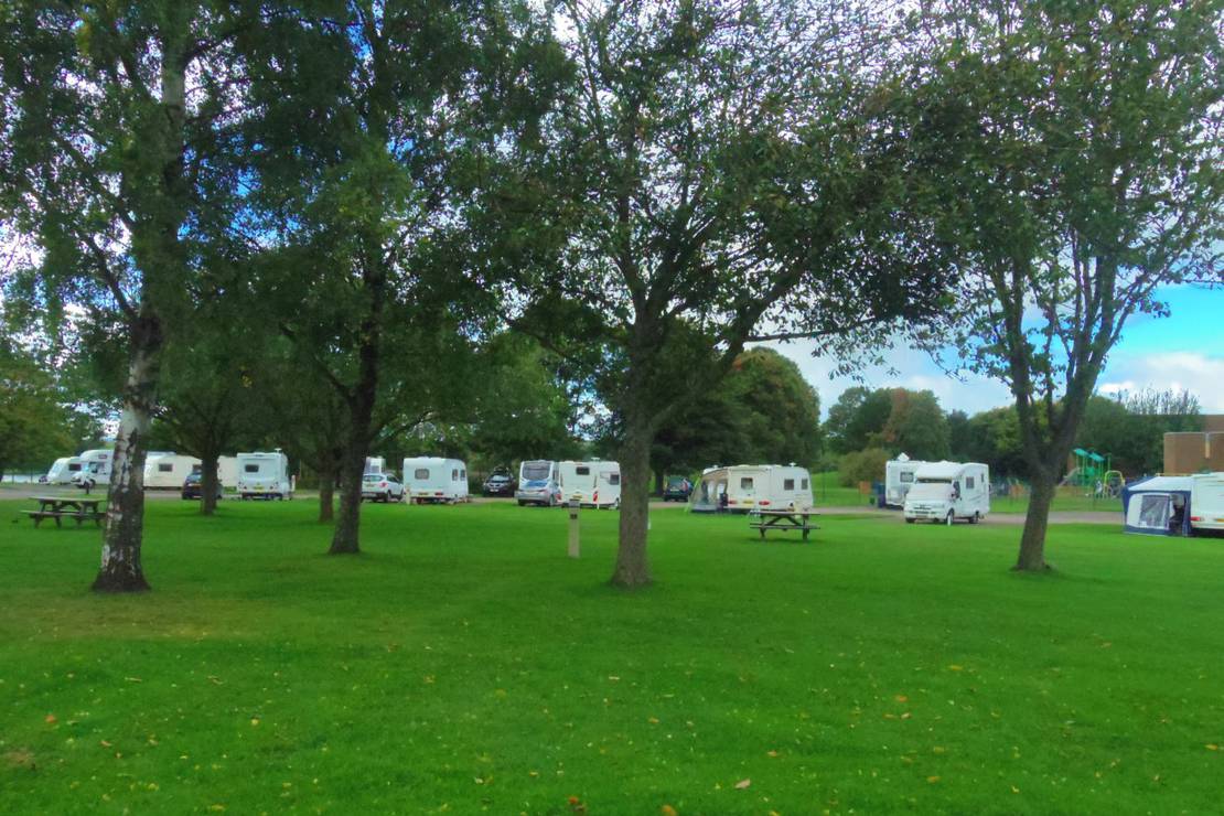 How far from the lake is Forfar Lochside Caravan Club Site?