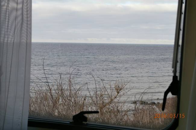 blick aus womo auf ostsee