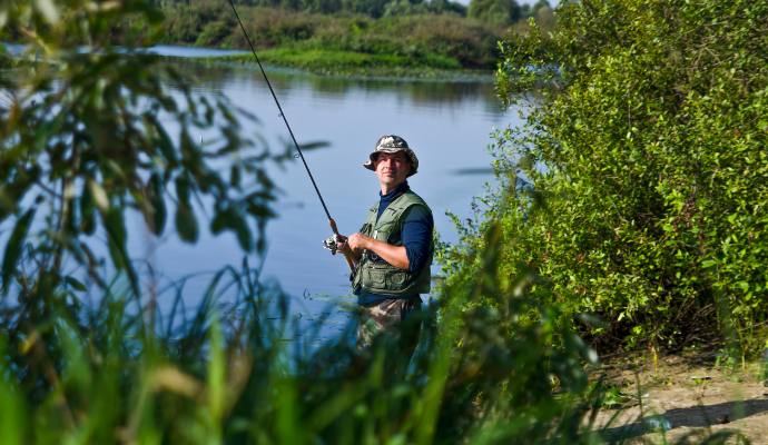 Fishing on the river, camping for anglers, camping and fishing, fishing at the campsite