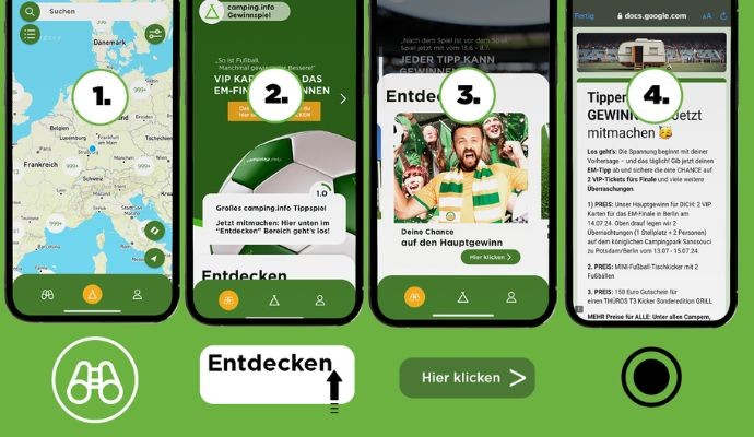 So geht's: Ganz einfach in der camping.info App