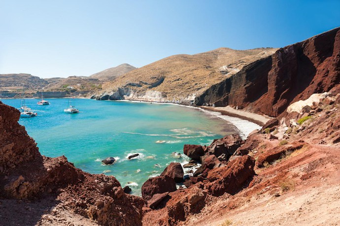 Red Beach, Santorin, Griechenland, FKK