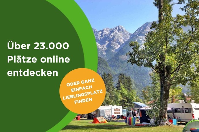 to the campsite search, 23.000 campsites, camping.info